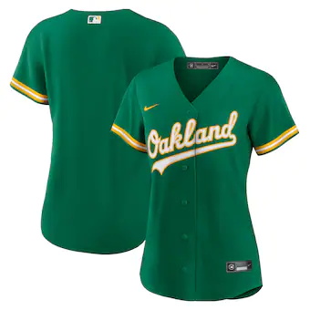 womens nike kelly green oakland athletics alternate replica